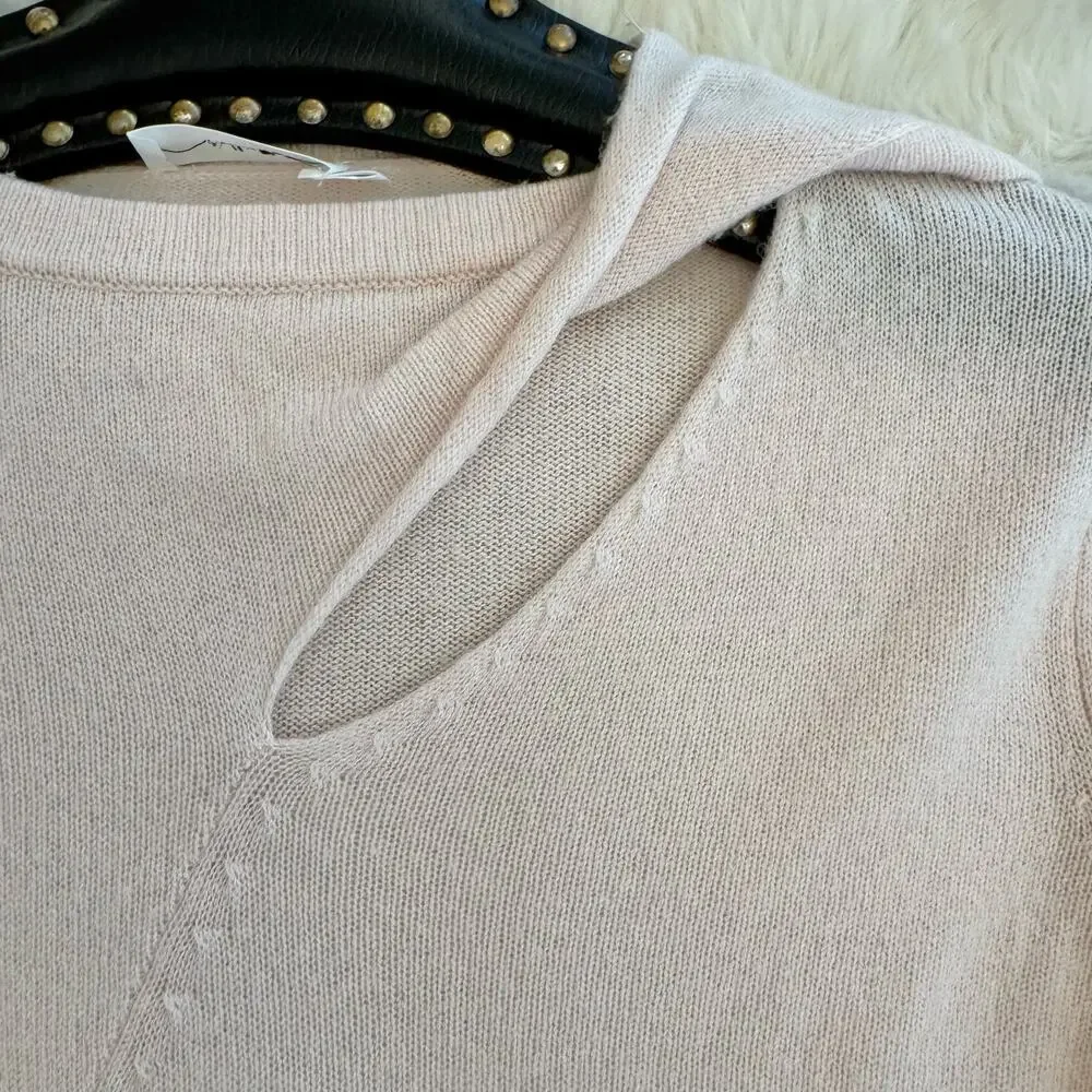 A.L.C. Pink Twist Cut Out Wool Cashmere Sweater XS